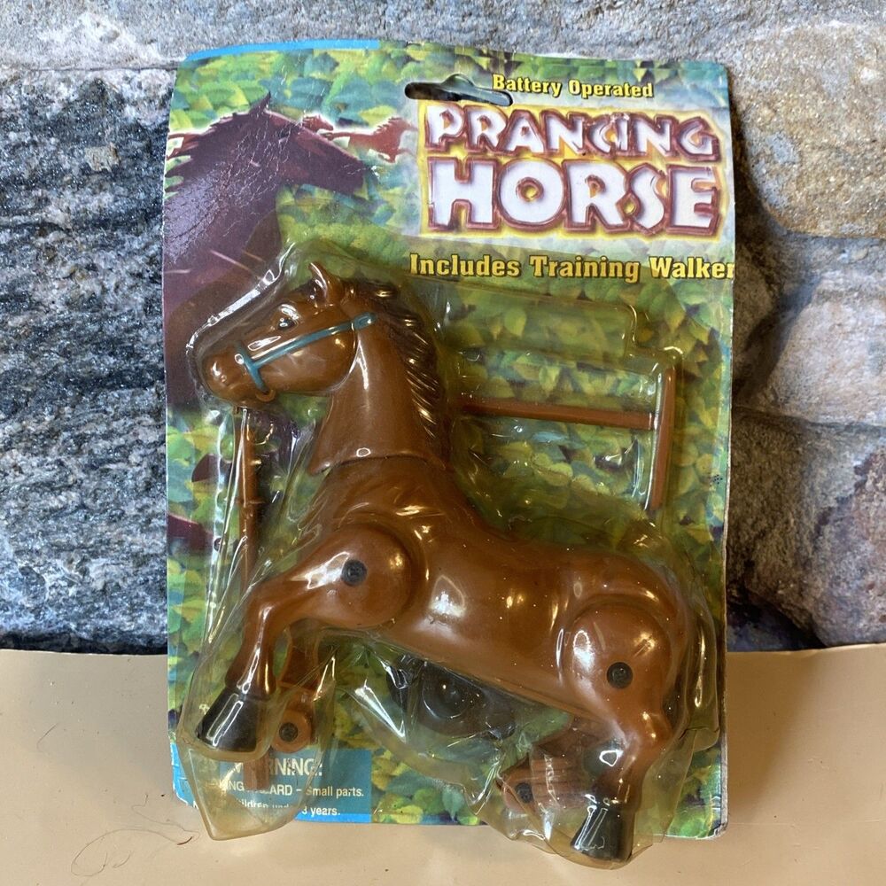 Vintage 90s Gemmy Battery Operated Prancing Horse Toy – New on Card with Walker